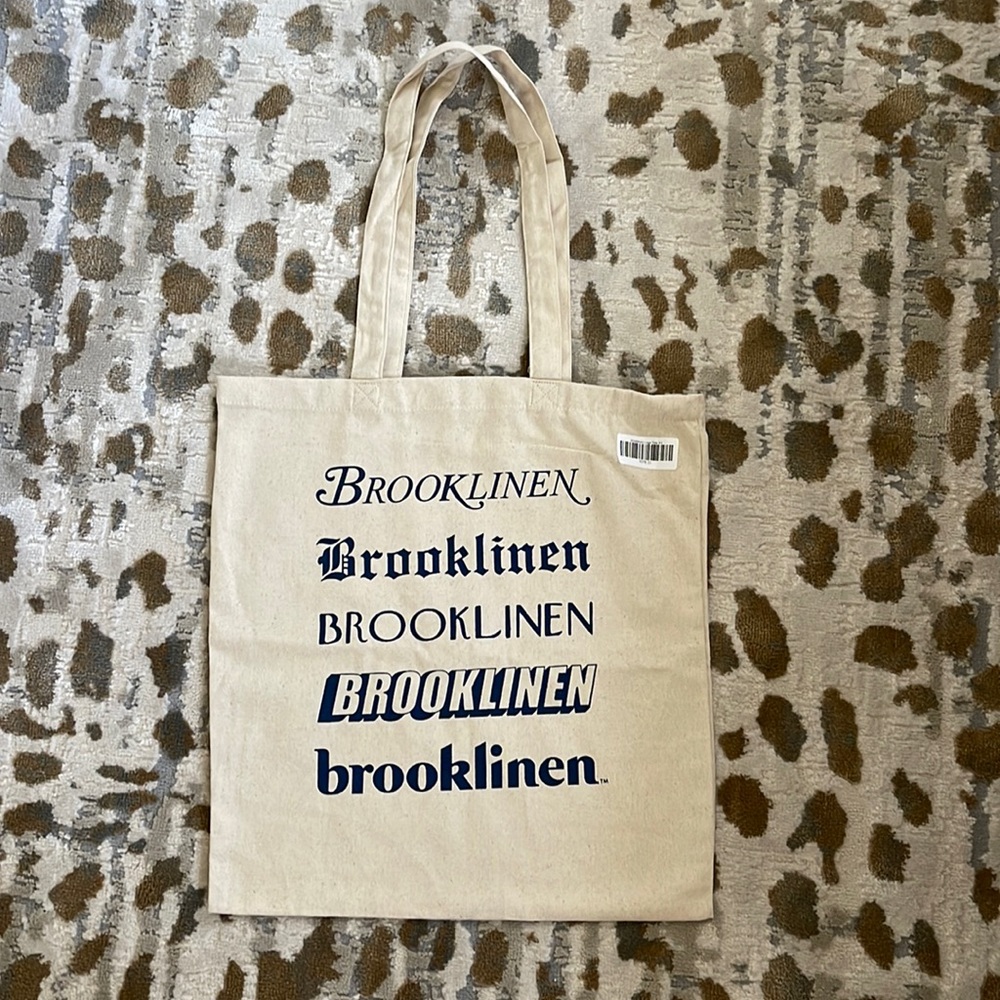 Brooklinen Off White Canvas Reusable Tote Bag Heavy Duty Grocery Shopping